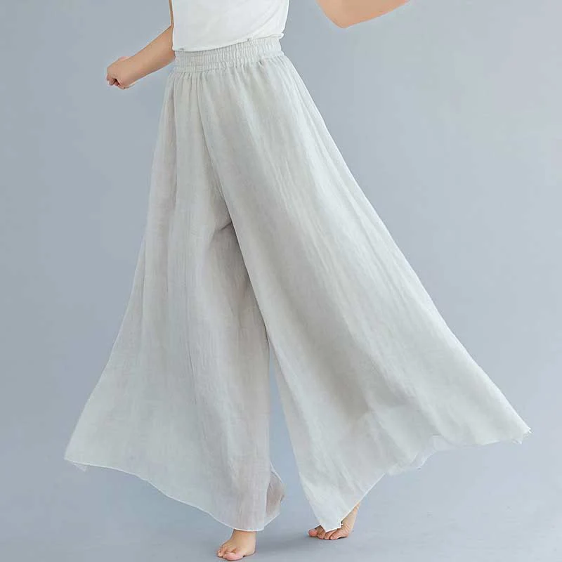 Pantaloni larghi in cotone e lino casual da donna Buddha Stones per yoga e danza - Image 2