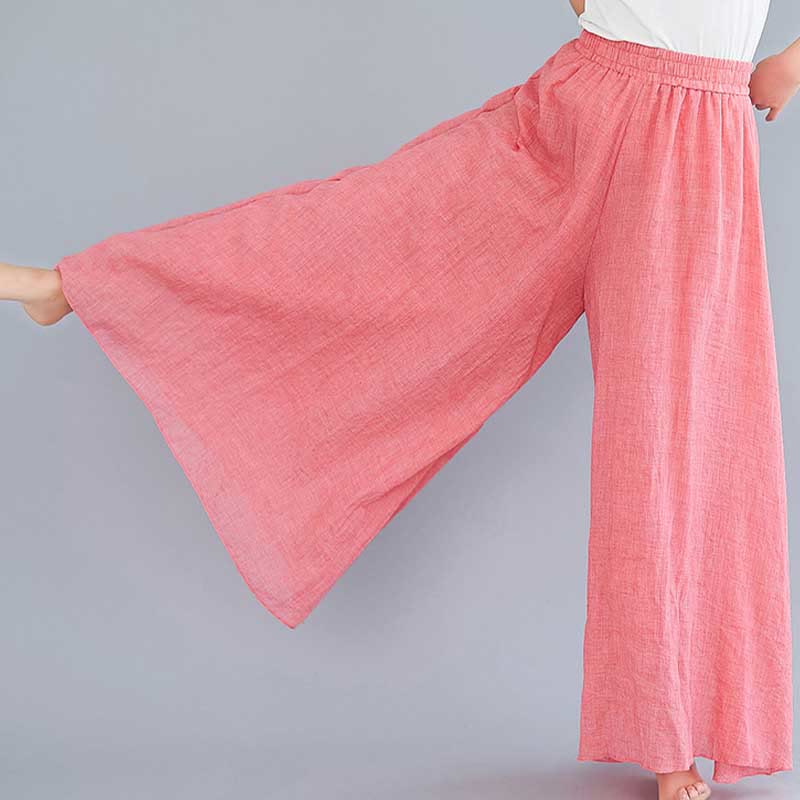 Pantaloni larghi in cotone e lino casual da donna Buddha Stones per yoga e danza - Image 20
