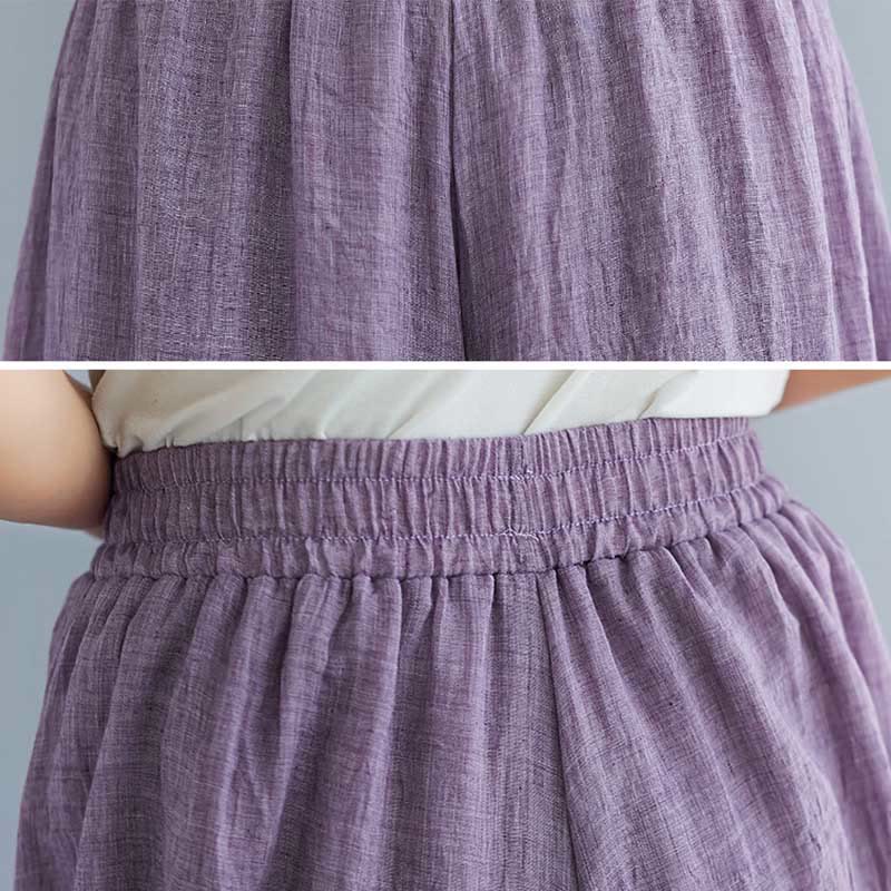 Pantaloni larghi in cotone e lino casual da donna Buddha Stones per yoga e danza - Image 26