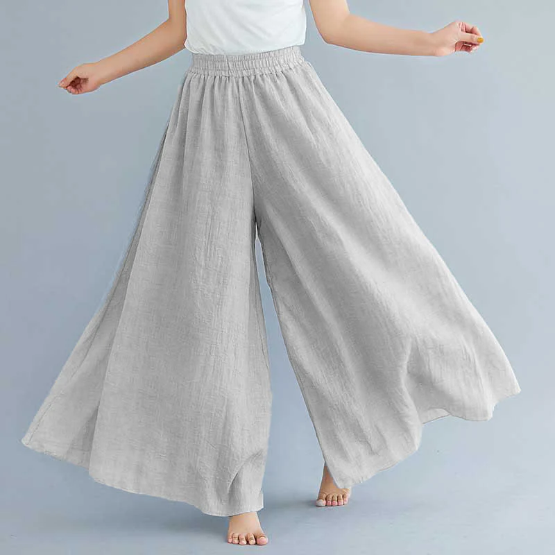 Pantaloni larghi in cotone e lino casual da donna Buddha Stones per yoga e danza - Image 31
