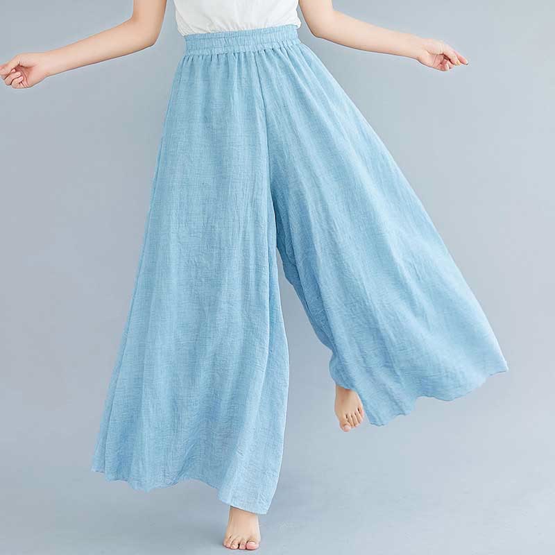 Pantaloni larghi in cotone e lino casual da donna Buddha Stones per yoga e danza - Image 34