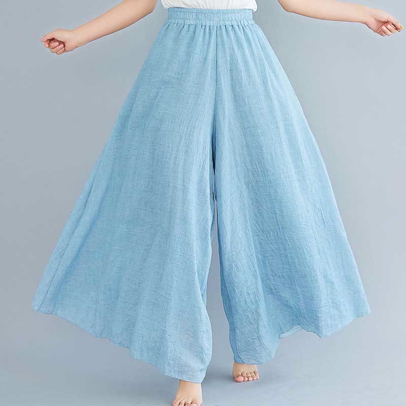 Pantaloni larghi in cotone e lino casual da donna Buddha Stones per yoga e danza - Image 35