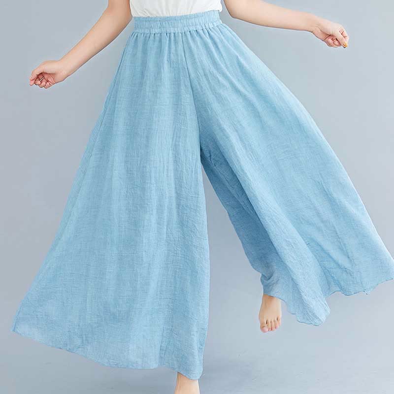 Pantaloni larghi in cotone e lino casual da donna Buddha Stones per yoga e danza - Image 37