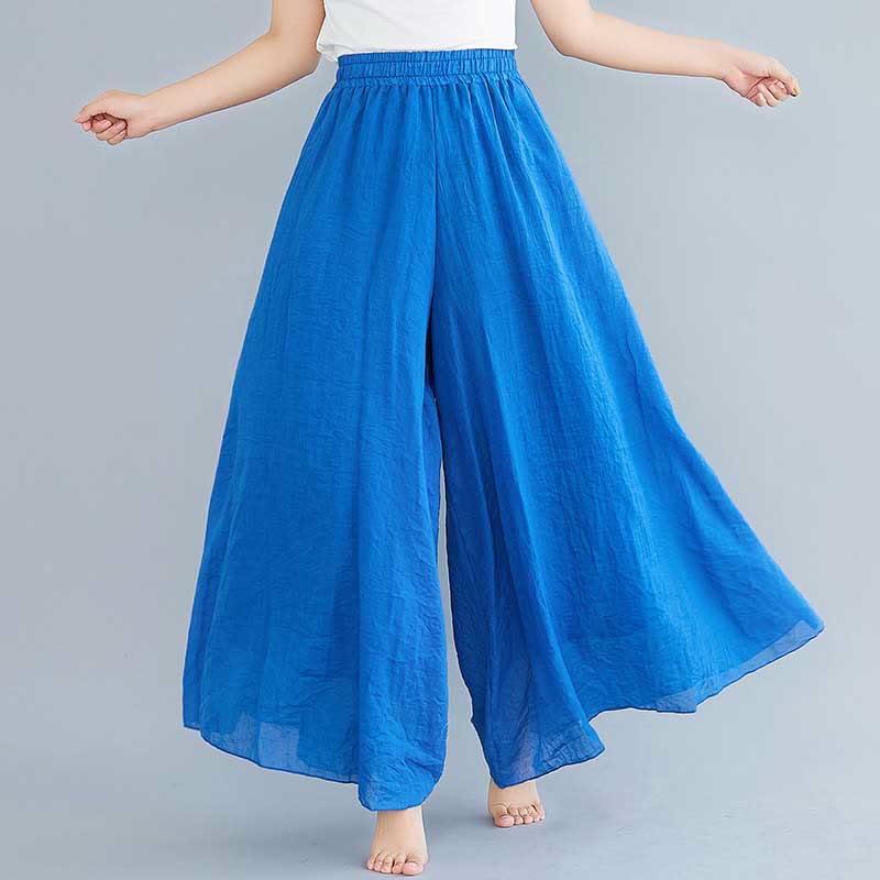Pantaloni larghi in cotone e lino casual da donna Buddha Stones per yoga e danza - Image 39