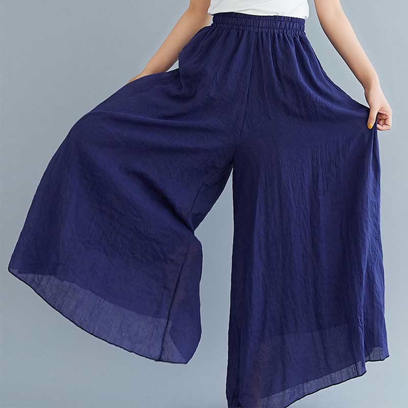 Pantaloni larghi in cotone e lino casual da donna Buddha Stones per yoga e danza - Image 43
