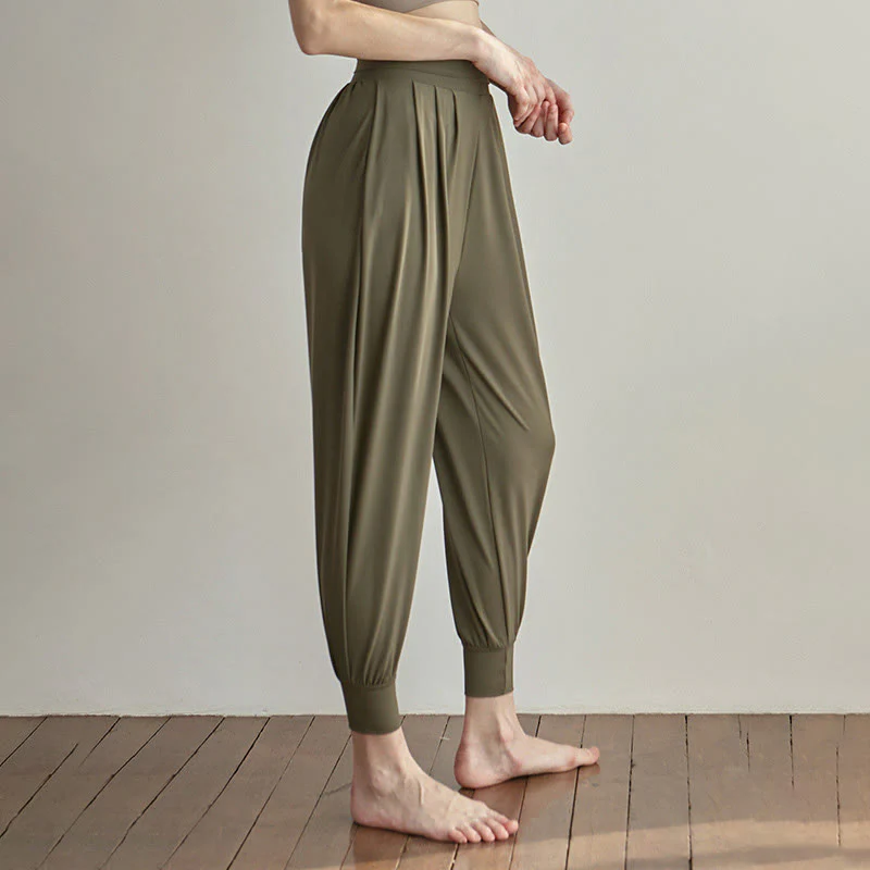 Pantaloni Leica da donna Buddha Stones Casual Plain a vita alta e asciugatura rapida con tasche