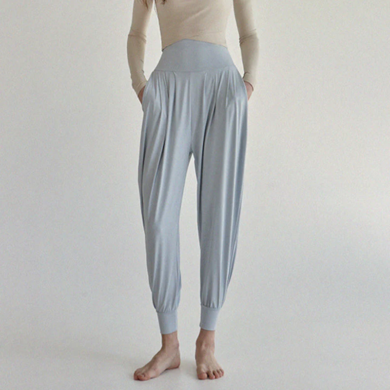 Pantaloni Leica da donna Buddha Stones Casual Plain a vita alta e asciugatura rapida con tasche - Image 14