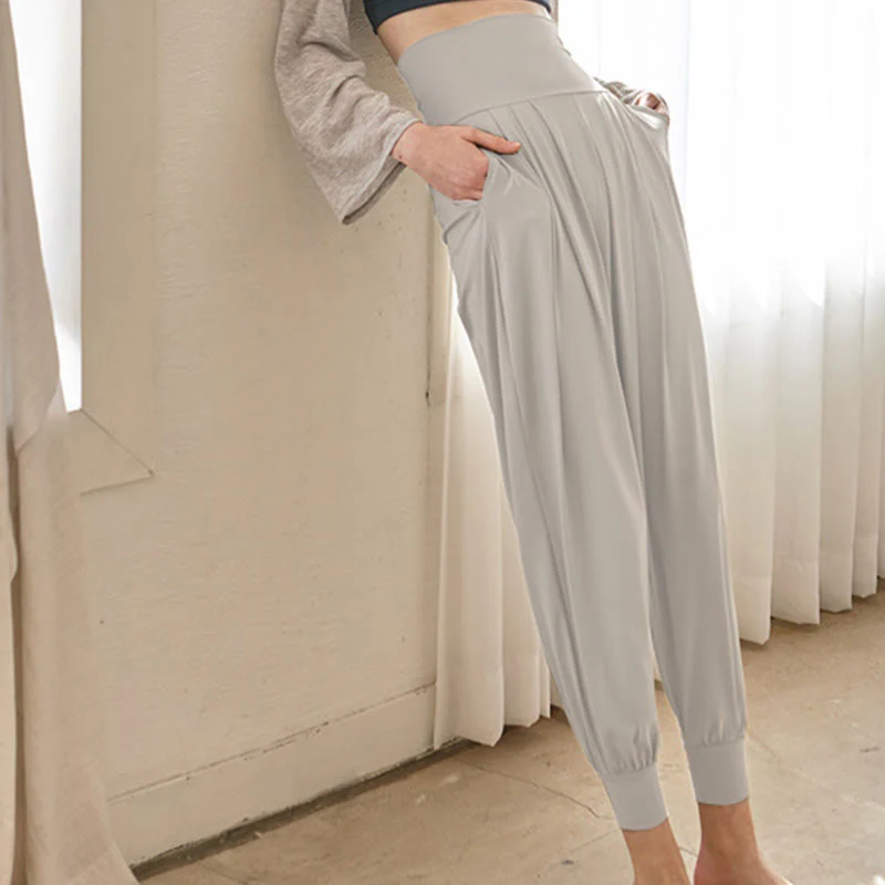 Pantaloni Leica da donna Buddha Stones Casual Plain a vita alta e asciugatura rapida con tasche - Image 42