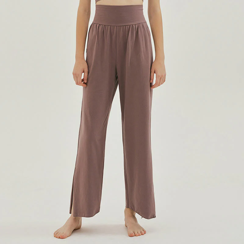 Pantaloni Leica da donna con tasche, casual, larghi, con orlo annodato, semplici, a vita alta, Buddha Stones - Image 28