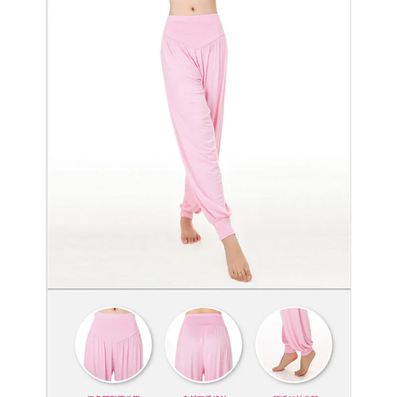 Pantaloni lunghi harem da yoga e danza in tinta unita Buddha Stones - Image 15