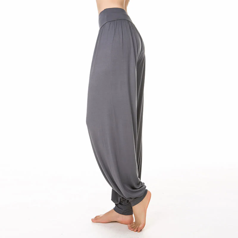 Pantaloni lunghi harem da yoga e danza in tinta unita Buddha Stones - Image 16