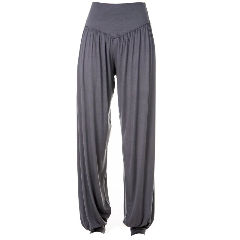 Pantaloni lunghi harem da yoga e danza in tinta unita Buddha Stones - Image 17