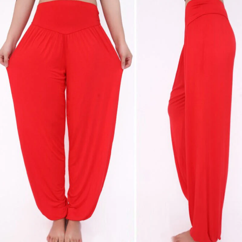 Pantaloni lunghi harem da yoga e danza in tinta unita Buddha Stones - Image 31