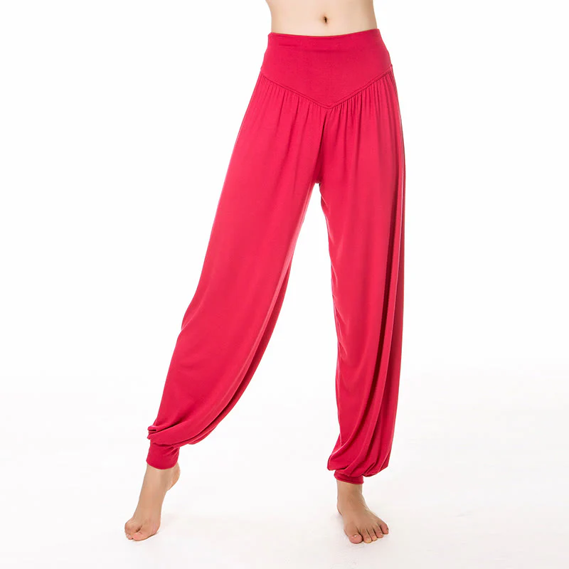 Pantaloni lunghi harem da yoga e danza in tinta unita Buddha Stones - Image 6