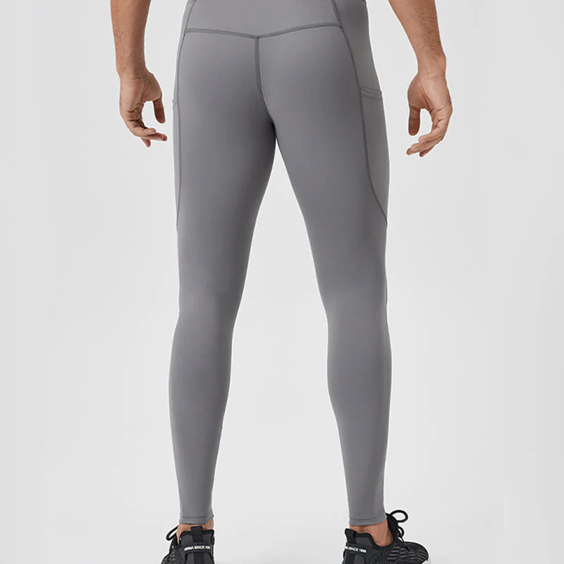 Pantaloni sportivi da uomo elastici e traspiranti con vita alta, tinta unita, Buddha Stones, con tasca posteriore con cerniera - Image 14