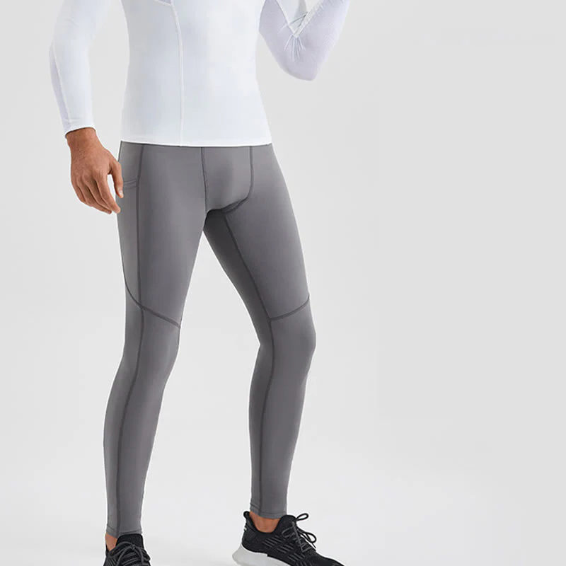 Pantaloni sportivi da uomo elastici e traspiranti con vita alta, tinta unita, Buddha Stones, con tasca posteriore con cerniera - Image 16