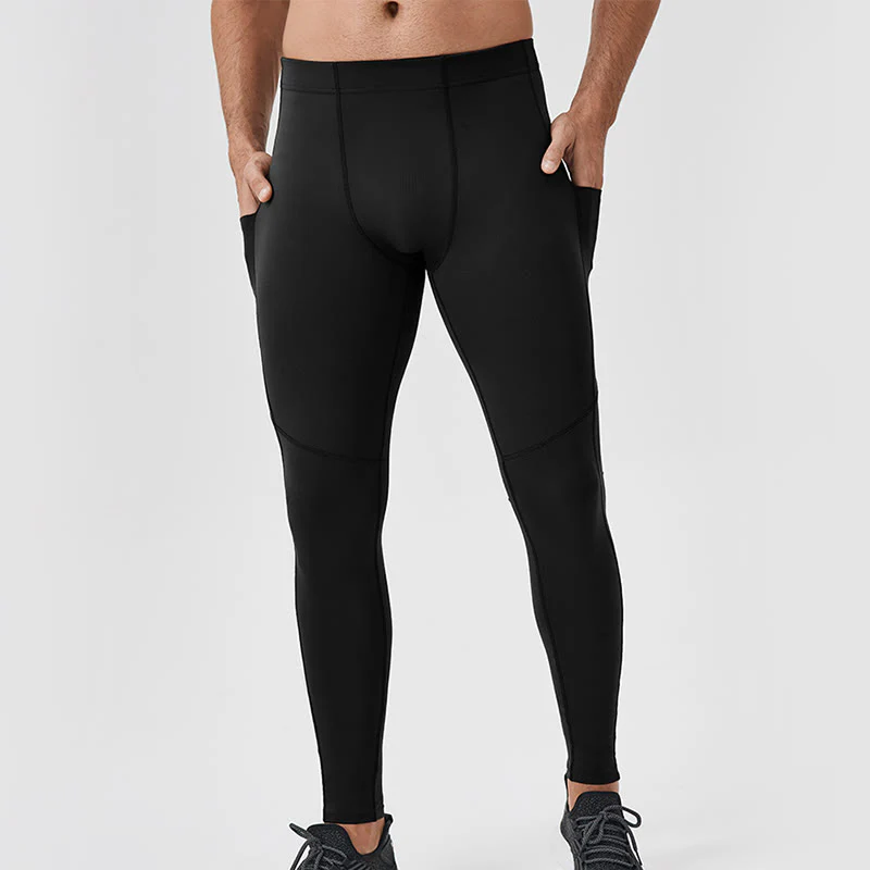 Pantaloni sportivi da uomo elastici e traspiranti con vita alta, tinta unita, Buddha Stones, con tasca posteriore con cerniera - Image 18