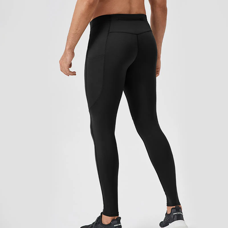 Pantaloni sportivi da uomo elastici e traspiranti con vita alta, tinta unita, Buddha Stones, con tasca posteriore con cerniera - Image 20