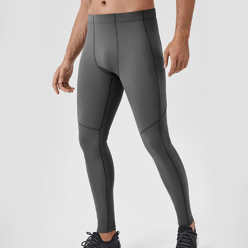 Pantaloni sportivi da uomo elastici e traspiranti con vita alta, tinta unita, Buddha Stones, con tasca posteriore con cerniera - Image 23