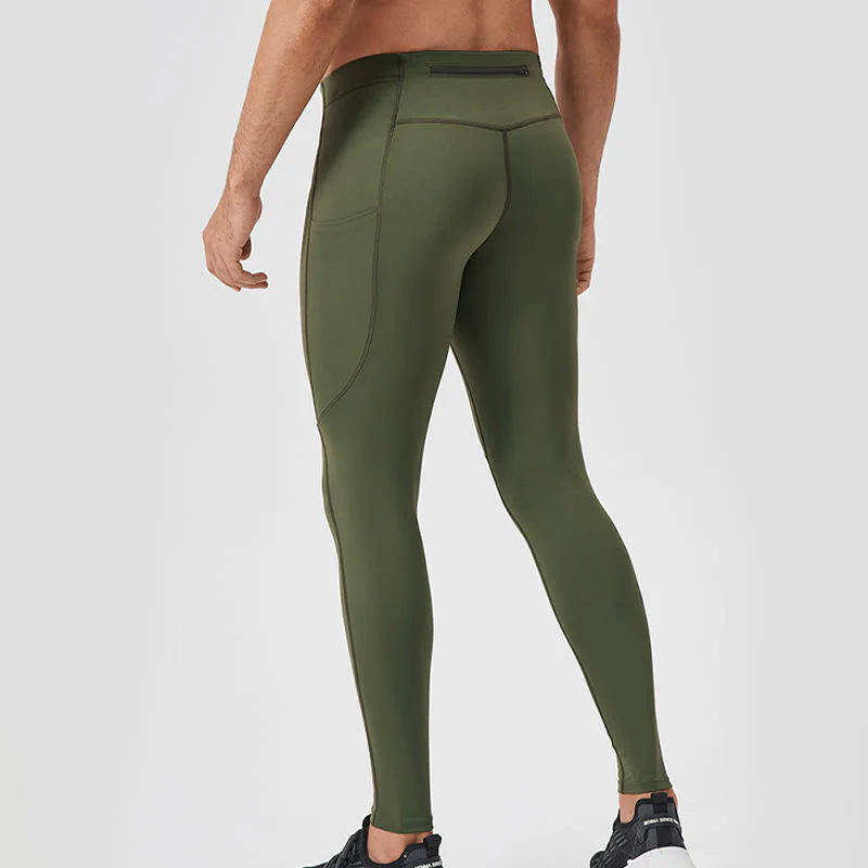 Pantaloni sportivi da uomo elastici e traspiranti con vita alta, tinta unita, Buddha Stones, con tasca posteriore con cerniera - Image 28
