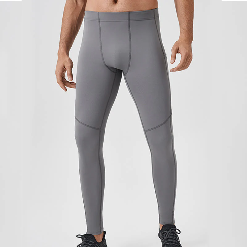 Pantaloni sportivi da uomo elastici e traspiranti con vita alta, tinta unita, Buddha Stones, con tasca posteriore con cerniera - Image 3