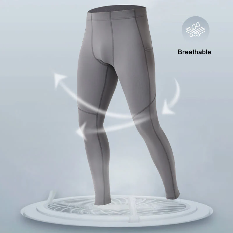 Pantaloni sportivi da uomo elastici e traspiranti con vita alta, tinta unita, Buddha Stones, con tasca posteriore con cerniera - Image 7