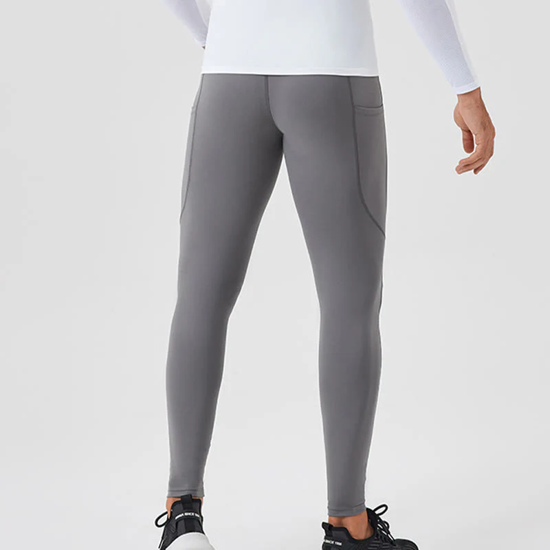 Pantaloni sportivi da uomo elastici e traspiranti con vita alta, tinta unita, Buddha Stones, con tasca posteriore con cerniera - Image 8