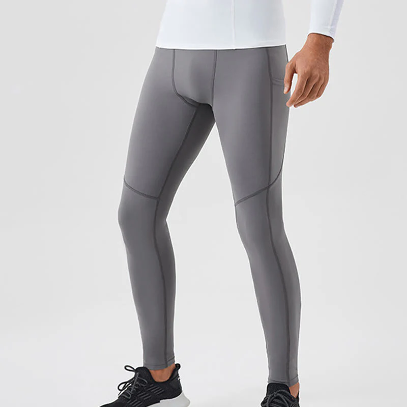Pantaloni sportivi da uomo elastici e traspiranti con vita alta, tinta unita, Buddha Stones, con tasca posteriore con cerniera - Image 9