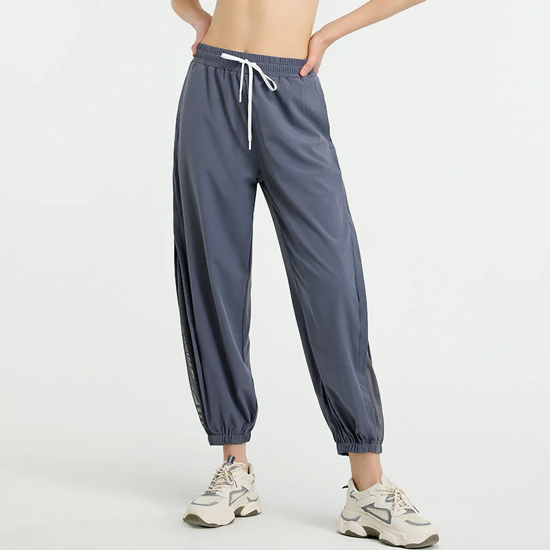 Pantaloni sportivi da yoga fitness larghi a vita alta con tasche Buddha Stones - Image 2