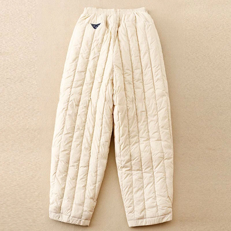 Pantaloni termici invernali patchwork da donna Buddha Stones con tasche - Image 2