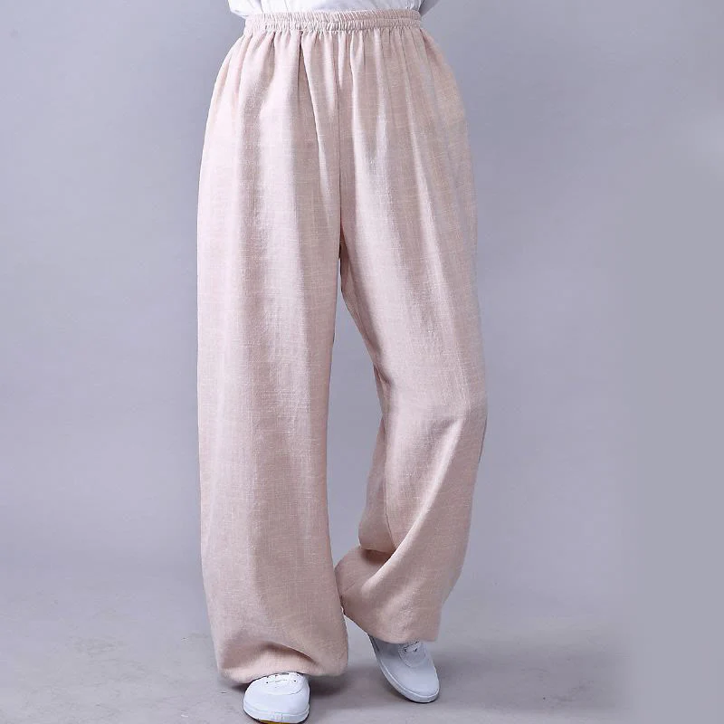 Pantaloni unisex in cotone e lino con elastico in vita, Buddha Stones , per la pratica del Tai Chi Qigong - Image 10