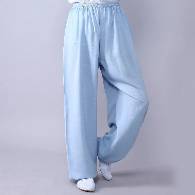 Pantaloni unisex in cotone e lino con elastico in vita, Buddha Stones , per la pratica del Tai Chi Qigong - Image 16