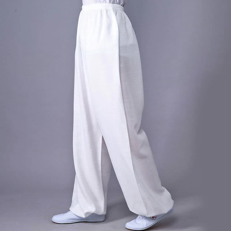 Pantaloni unisex in cotone e lino con elastico in vita, Buddha Stones , per la pratica del Tai Chi Qigong - Image 17