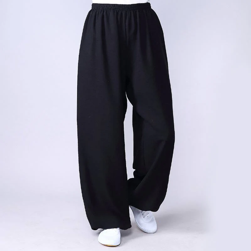 Pantaloni unisex in cotone e lino con elastico in vita, Buddha Stones , per la pratica del Tai Chi Qigong - Image 3