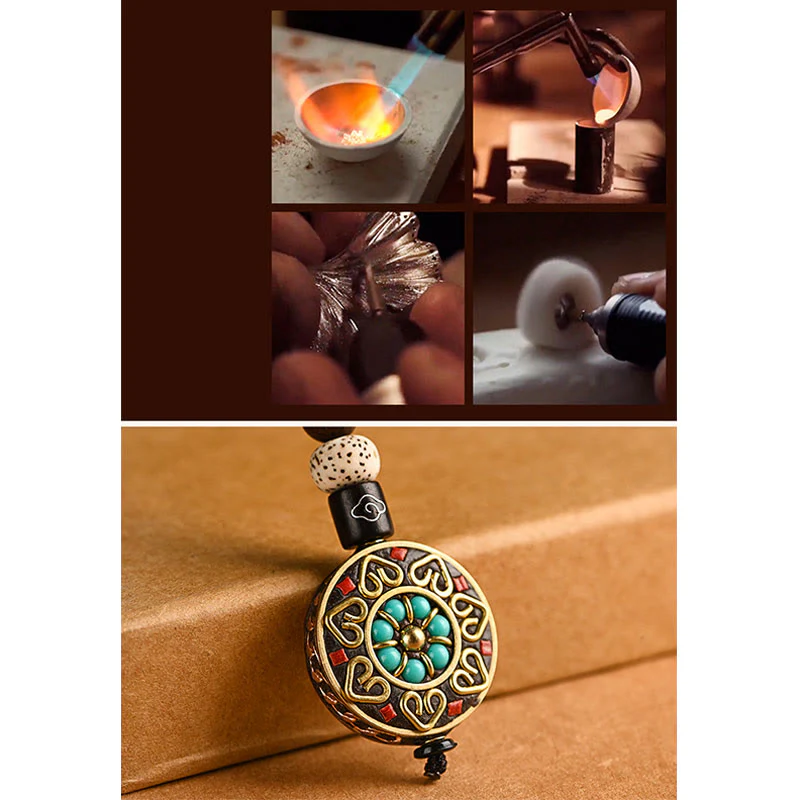 Portachiavi con Buddha Stones tibetano Om Mani Padme Hum Bodhi Seme della pace - Image 15