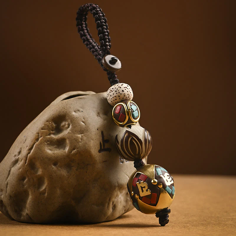 Portachiavi con Buddha Stones tibetano Om Mani Padme Hum Bodhi Seme della pace - Image 19