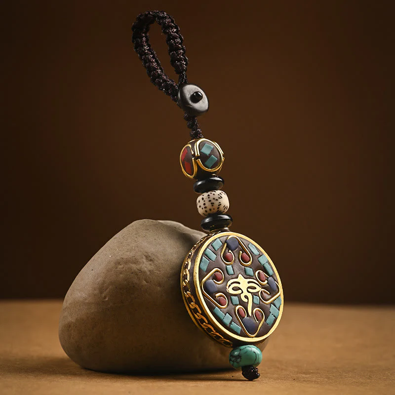 Portachiavi con Buddha Stones tibetano Om Mani Padme Hum Bodhi Seme della pace - Image 7