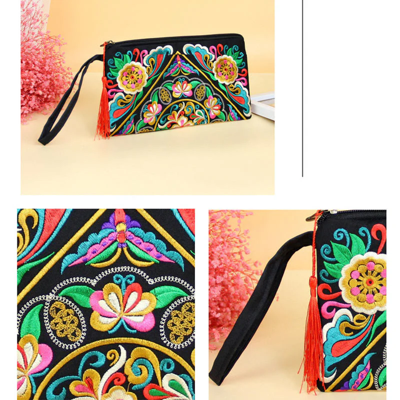 Portafoglio con ricamo a forma di fiore di cosmo, drago , Buddha Stones, borsa per la spesa - Image 30
