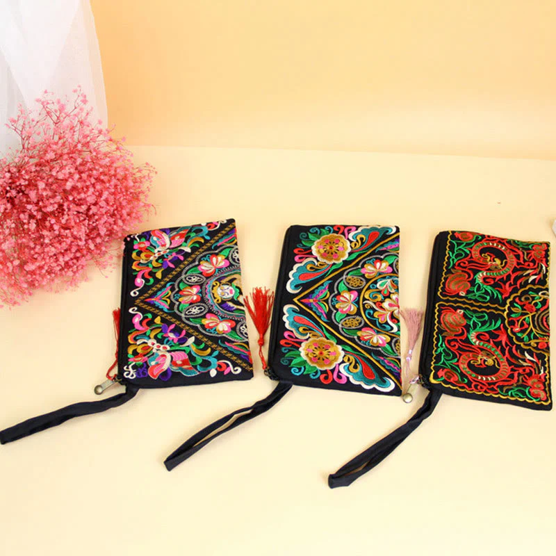 Portafoglio con ricamo a forma di fiore di cosmo, drago , Buddha Stones, borsa per la spesa - Image 32