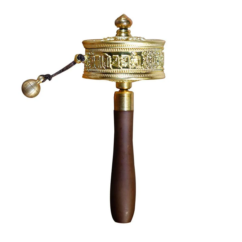 Ruota di preghiera tibetana Sei parole vere Decorazione curativa in legno di sandalo - Image 8