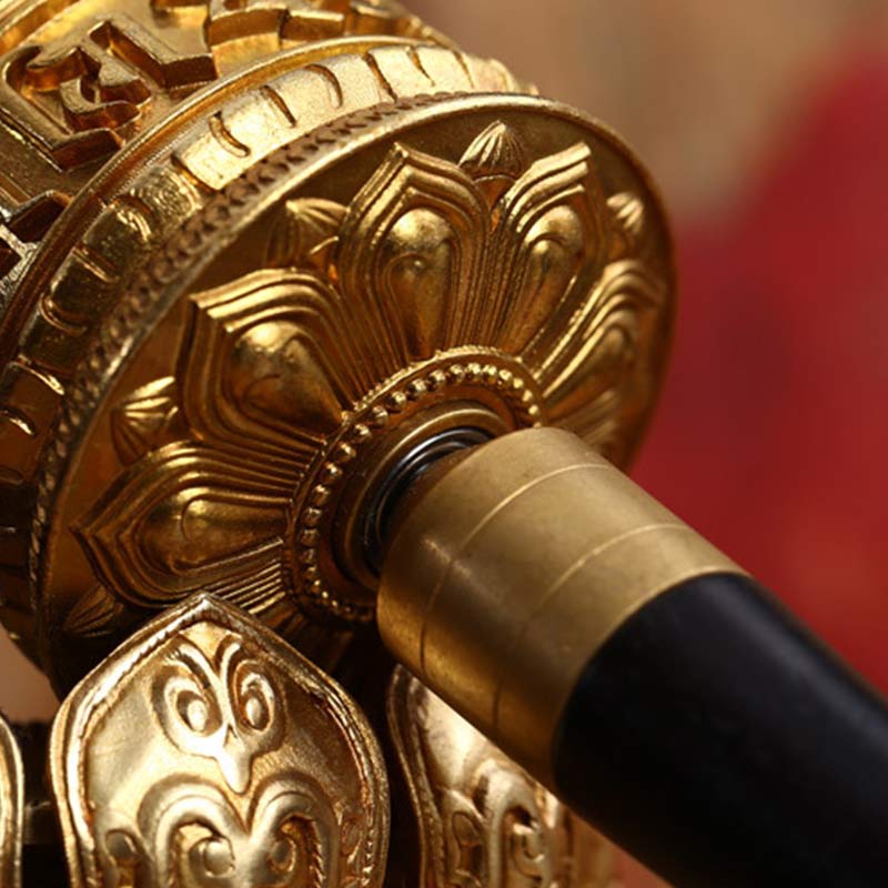 Ruota di preghiera tibetana Sei parole vere Decorazione di meditazione in rame - Image 4