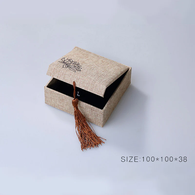 Scatola portaoggetti per gioielli con motivo a loto Buddha Stones , scatola regalo con nappe - Image 10