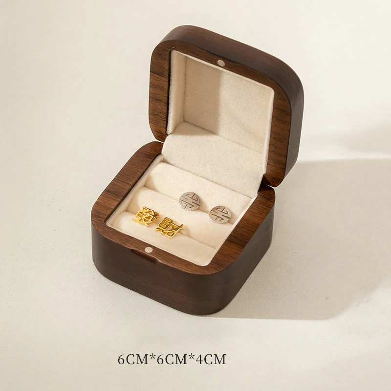 Scatola portaoggetti per gioielli in legno di noce nero fatto a mano retrò, scatola regalo in legno di foglia - Image 14