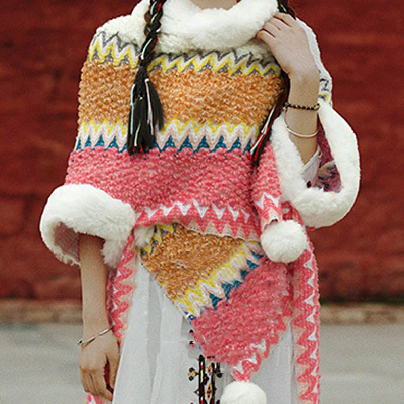 Scialle a righe multicolore tibetano con Buddha Stones , sciarpa da viaggio invernale e accogliente - Image 15