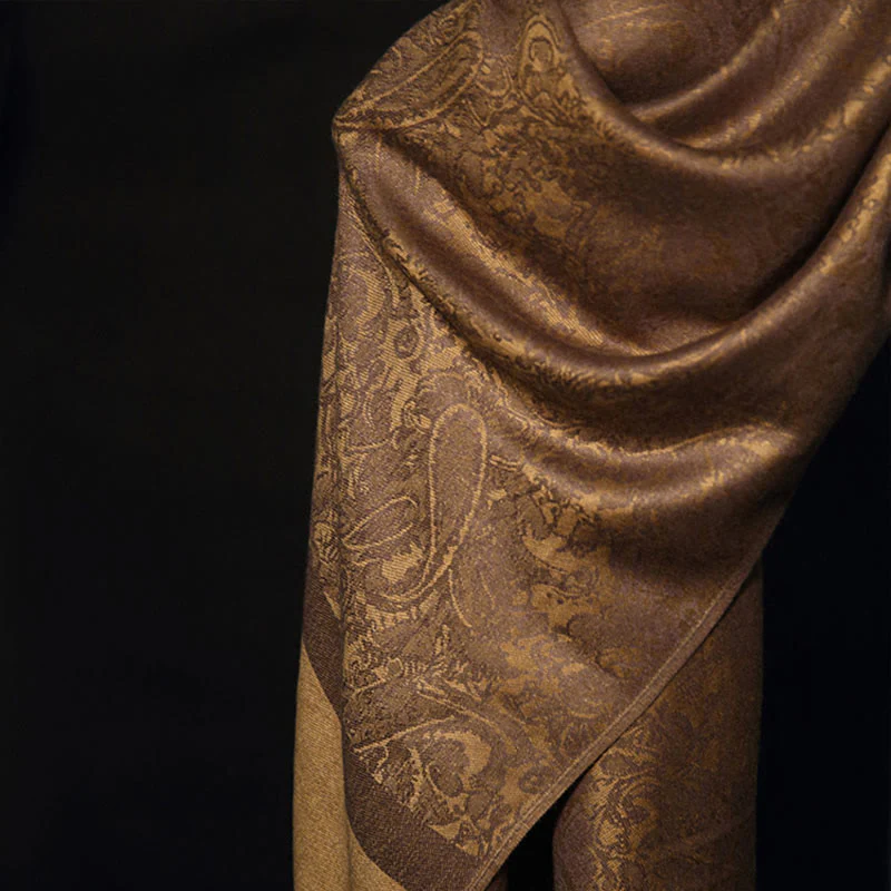 Scialle con nappe in jacquard di anacardi tibetani e Buddha Stones, primavera, autunno, inverno, caldo e accogliente, sciarpa avvolgente - Image 7