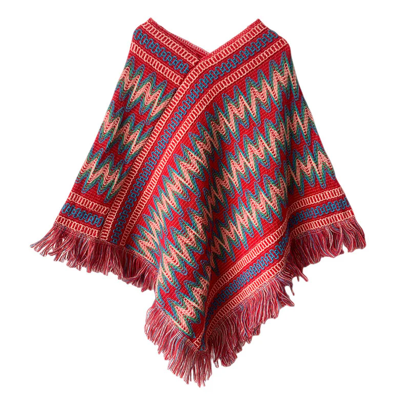 Scialle tibetano Buddha Stones , a righe, lavorato a maglia, con nappe, maglione, sciarpa invernale da viaggio - Image 14