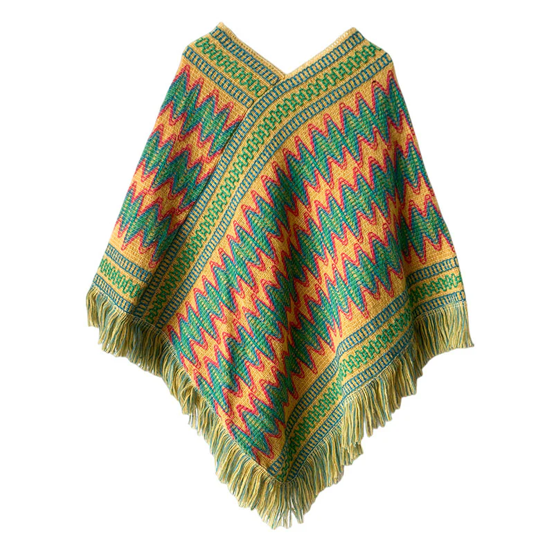 Scialle tibetano Buddha Stones , a righe, lavorato a maglia, con nappe, maglione, sciarpa invernale da viaggio - Image 16
