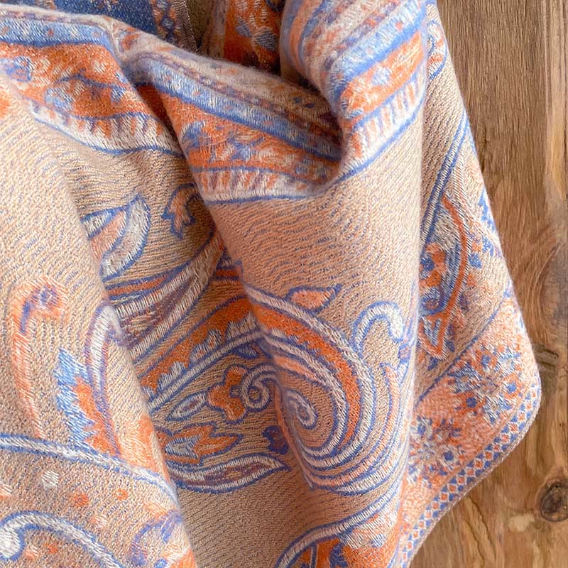 Sciarpa calda con nappa e motivo floreale Paisley, motivo invernale, motivo Buddha Stones - Image 16