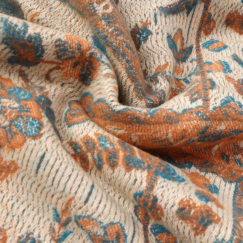 Sciarpa morbida con nappa, motivo etnico ricamato con fiori Paisley e Buddha Stones - Image 15