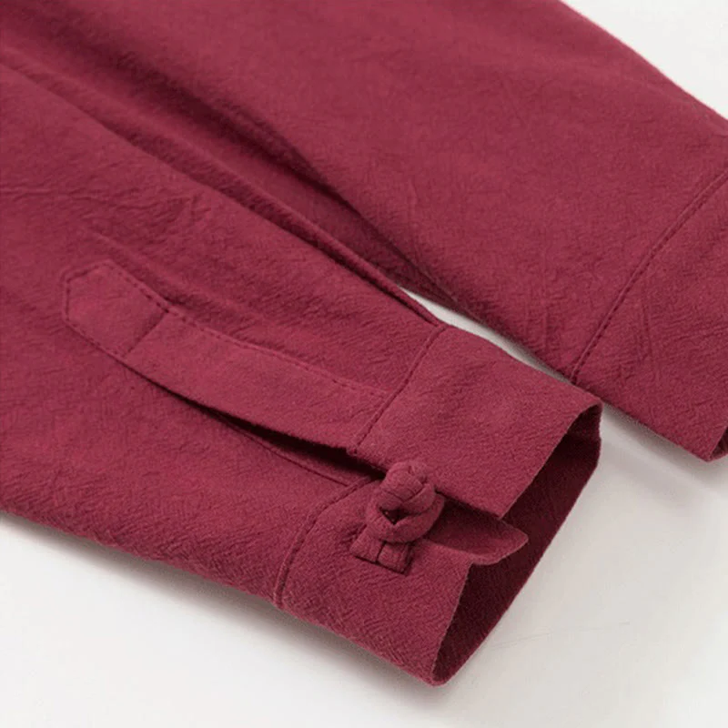 Set da 2 pezzi da uomo in cotone con bottoni a rana, camicia a maniche lunghe e pantaloni con tasche, motivo Buddha Stones - Image 9